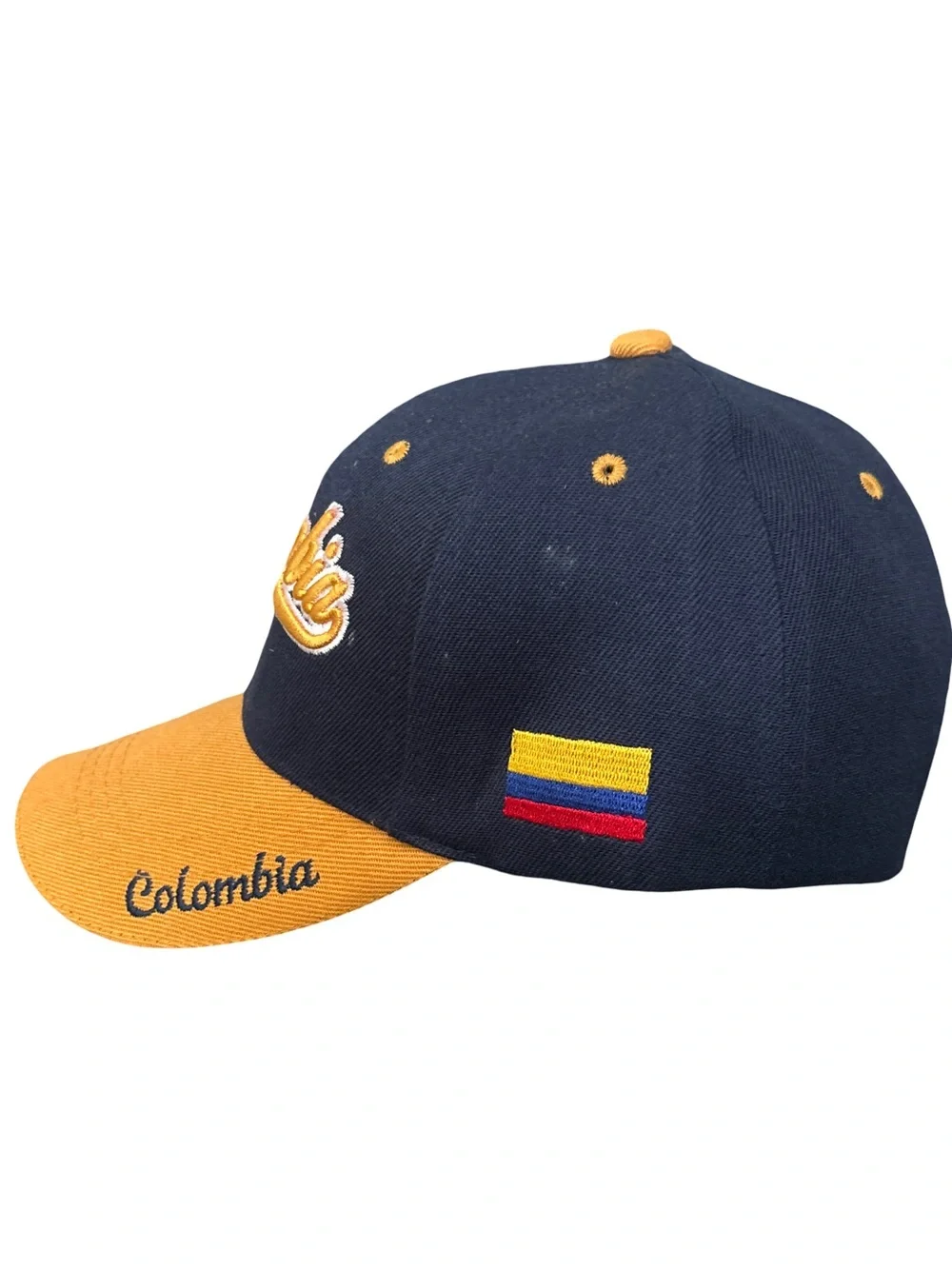 Colombia Embroidered Navy Yellow Baseball Cap Sombrero Colombiano Souvenir
